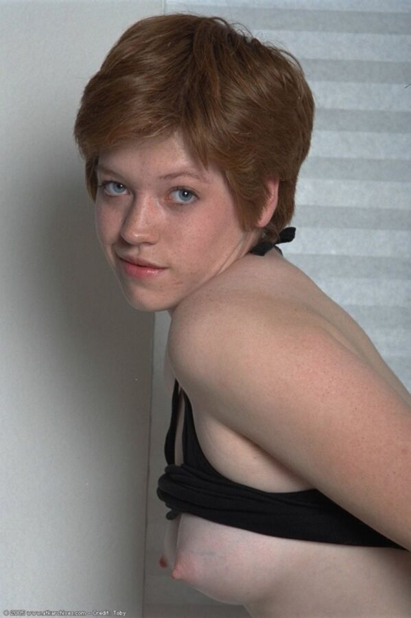 Free porn pics of ginger gaping Cathy with short hair 13 of 48 pics