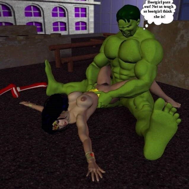 Free porn pics of Wonder Woman vs Hulk 8 of 8 pics