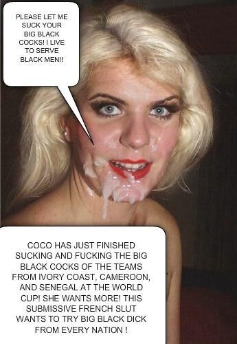 Coco french slut to interracial  gangbang. Captions pics 10 of 22 pics